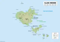 Mapa topográfico de las Islas Medas