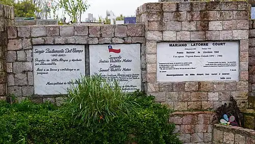 Tumba de Mariano Latorre Court, Premio Nacional de Literatura.