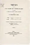 Tesis de Marie Curie: Recherches sur les substances radioactives 1903.