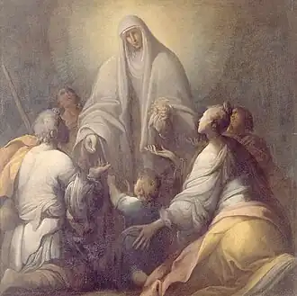 Santa repartiendo limosna, de Mastelletta.