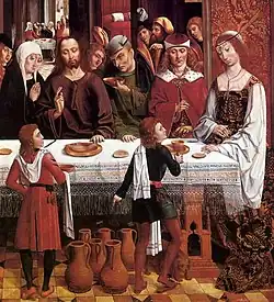 Las bodas de Caná (hacia 1495 y 1497), por el Maestro de los Reyes Católicos, en la Galería Nacional de Arte.