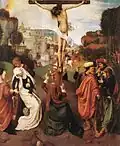 Crucifixión, del Maestro de la Virgo inter virgines, 1490.