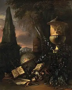 Vanitas en un paisaje (c. 1660), de Matthias Withoos, Galería Nacional de Dinamarca, Copenhague