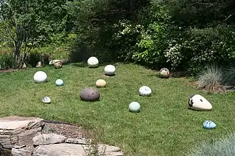 Esculturas de huevos en los "Meijer Gardens".