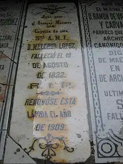 Lápida Melchor López Ximénez