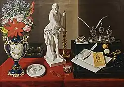 Mesa Revuelta (Bodegón con Cristo y objetos de escritorio), 1850, Museo José Luis Bello y Zetina, Puebla