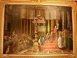 San Ignacio oyendo la Misa de Manresa, por Andrea Commodi.