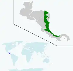 Distribución geográfica del colibrí coroniblanco.