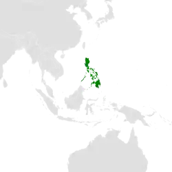 Distribución geográfica del falconete filipino.