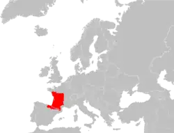 Mapa de distribución de Microtus gerbei.