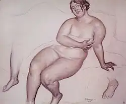 Modelo. Pierna derecha. Pie izquierdo, bocetos para La belleza.