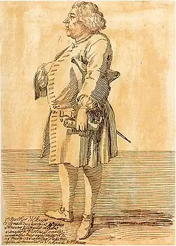 Caricatura del compositor alemán Johann Melchior Molter, 1738.