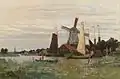 Molino de viento cerca de Zaandam pintado en 1871 por Claude Monet
