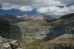 Macizo de Monte Perdido en el centro.