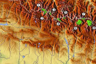 Ubicación de los glaciares del Pirineo Aragonés