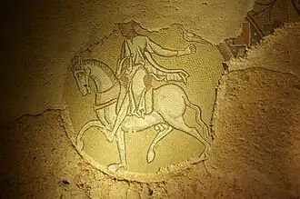 «Cavalier au faucon», mosaicos del siglo XII