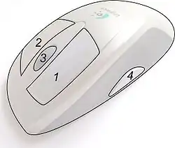 Modelo inalámbrico con cuatro botones.