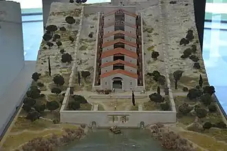 Maqueta de los molinos de agua de Barbegal en el Museo de l'Arles antiguo