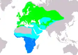 Distribución de Muscicapa striata
