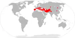 Distribución de Myotis blythii.
