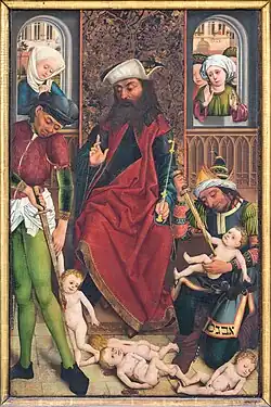 Panel del Dreikönigsaltar de Hans Pleydenwurff 1460-1465