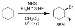 The bromofluorination of cyclohexene