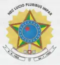 Escudo de armas de Acre de 1922 a 1969, con el lema en latín: Nec Luceo Pluribus Impar (Brilla diferente a los demás)