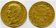 Un "Napoléon", moneda francesa de oro de 1803, fechada en el "Año 12" de la Revolución