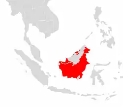 Distribución del mono narigudo