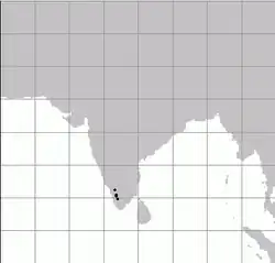 Distribución de Nasikabatrachus (en negro)
