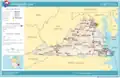 Mapa de las principales ciudades y carreteras de Virginia