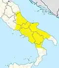 Zonas dialectales del italiano meridional (dialetti italiani meridionali intermedi)