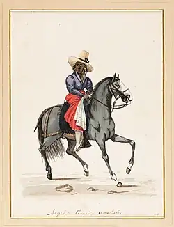 Negra Limeña acaballo