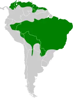 Distribución geográfica de la tangara encapuchada.