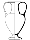 Forma del ánfora nicosténica por fuera y por dentro.