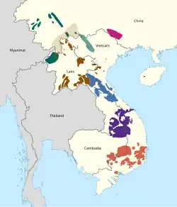 Distribución de las especies y subespecies