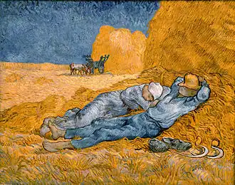 La siesta, copia de Millet por Vincent van Gogh, 1890-1891.