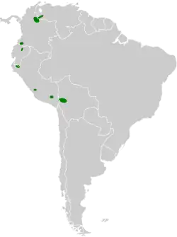 Distribución geográfica del nictibio andino.
