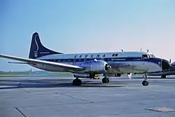 Convair CV-440 Metropolitan en el aeropuerto internacional de Ostende-Brujas (1963)