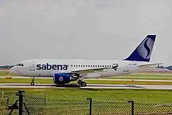 Airbus A319 de Sabena en el aeropuerto de Mánchester (1999)