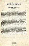 Cartel con un manifiesto de la Diputación de Navarra (1848)