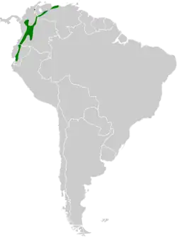 Distribución geográfica del colibrí de raquetas.