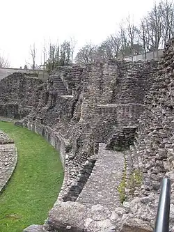 Escalera de doble rampa, vista lateral.