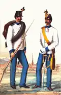 Oficial y soldado 1860-1867.