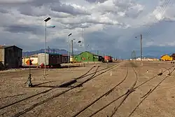 Vías ferroviarias en Ollagüe.