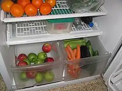 Cajones de un frigorífico