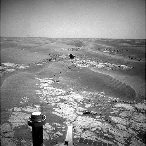 Ejemplo de foto realizada por la navcam del Opportunity.