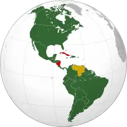      Estados miembros     Estados miembros retirados     Estados miembros en disputa