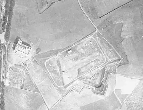 Ortofoto de 1927 en la que se ven los restos del fuerte