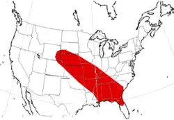 Rango aproximado de Osbornodon iamonensis basado en su distribución fósil